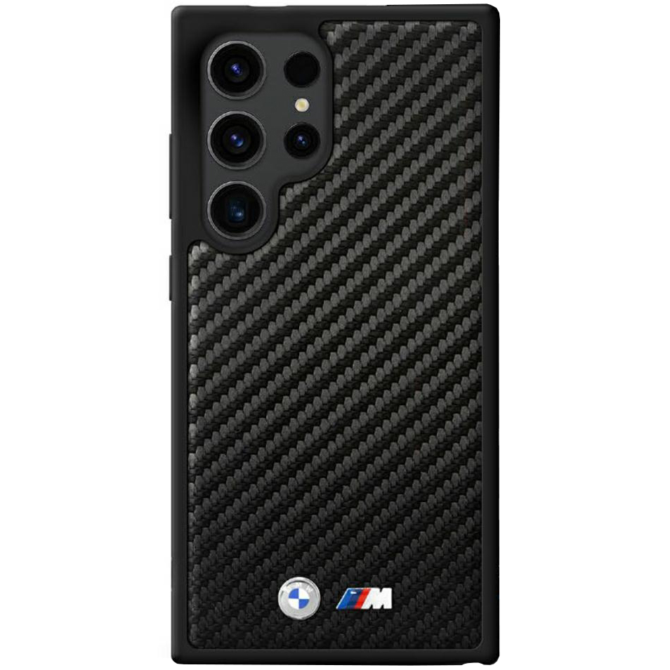 Etui BMW Leather Carbon Mag do Samsung Galaxy S25 Ultra, czarne